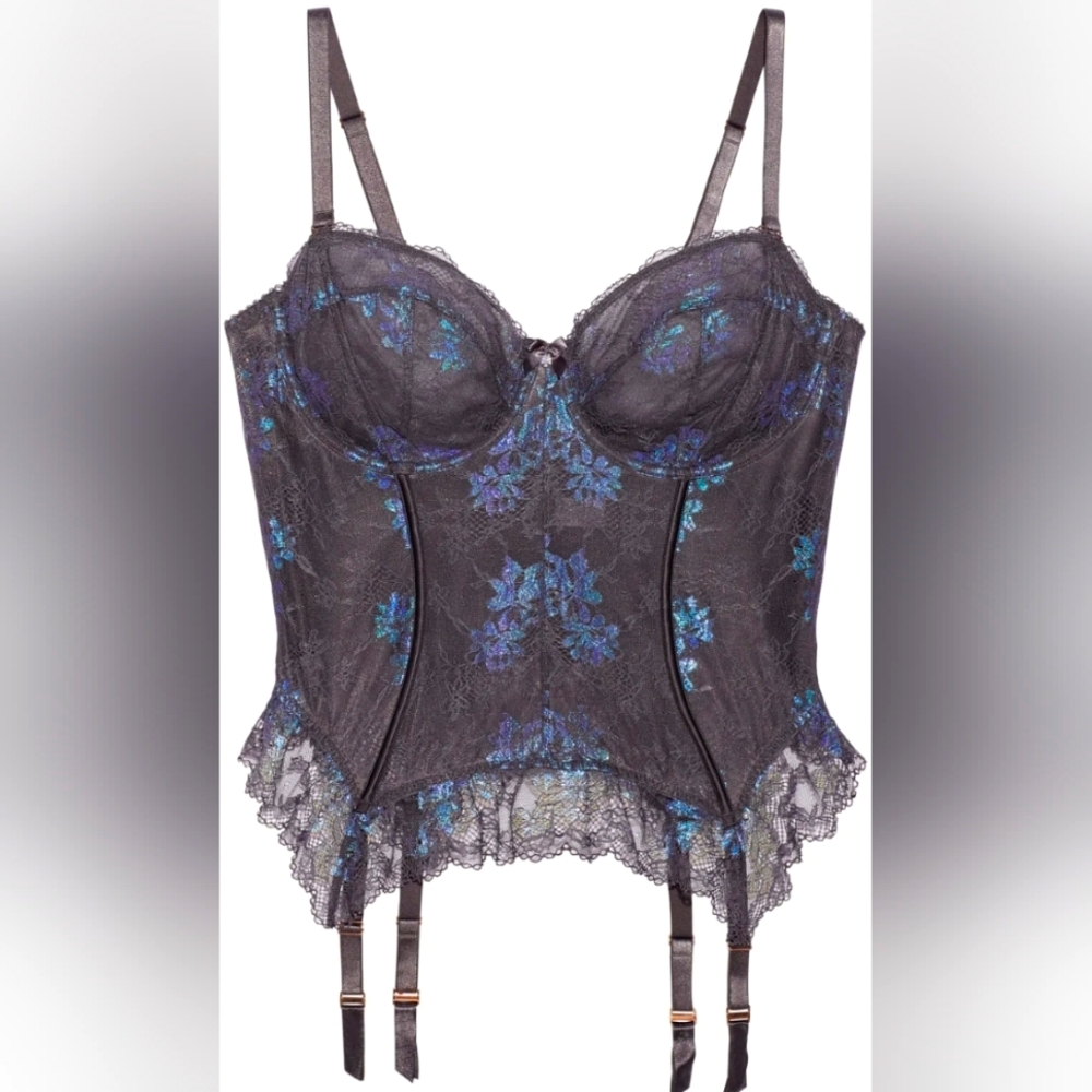 Plus Size Iridescent Lace Corset-Size 3X
